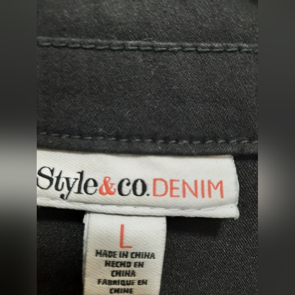 Style & Co Black Denim Birthday Girl Jacket Size L Large - Picture 10 of 12